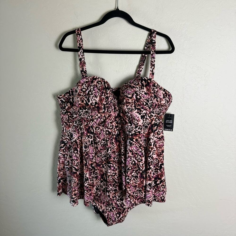 Torrid Leopard Pink One Piece Swimsuit 3X NWT D/DD 15900342 - Picture 5 of 14